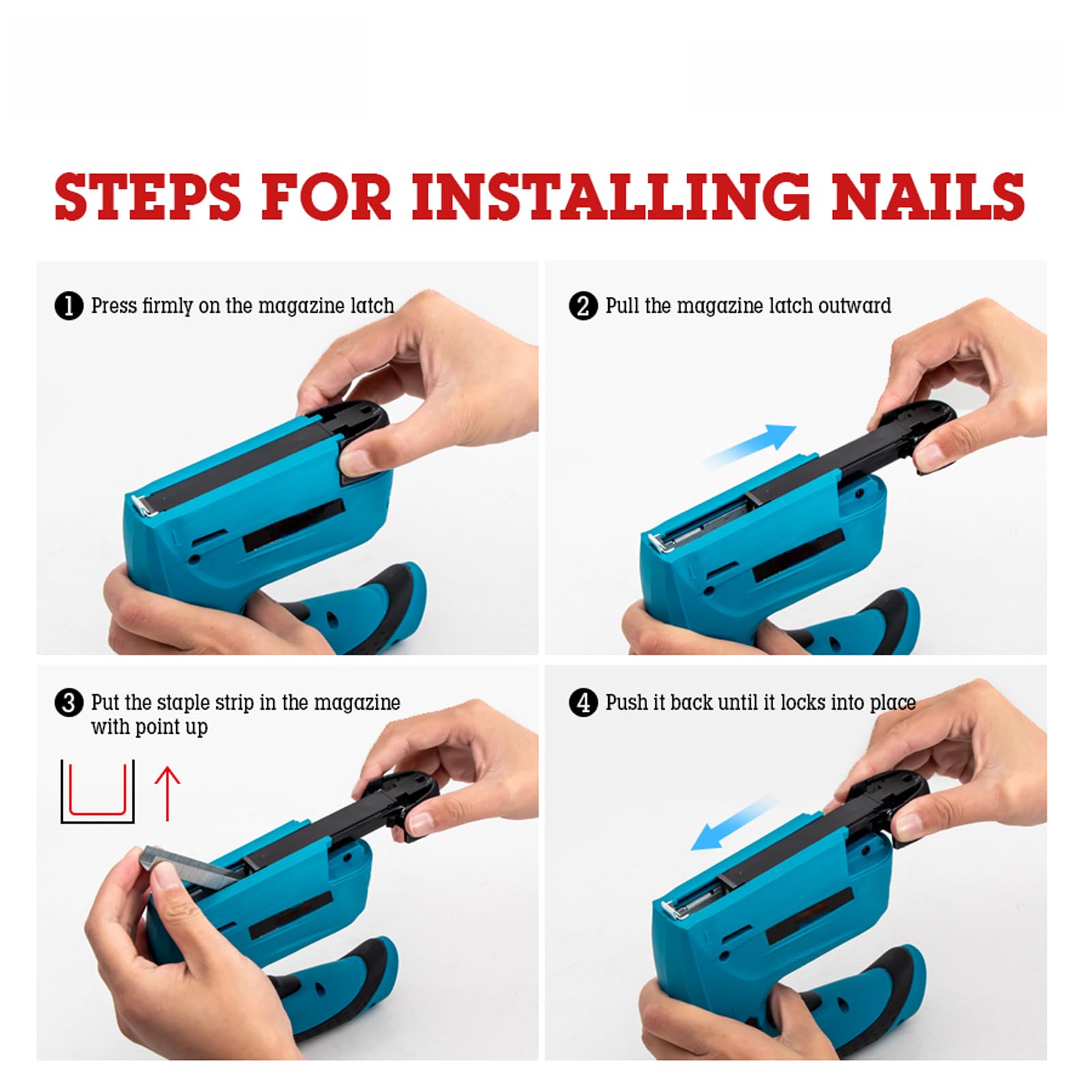 Chiodatrice elettrica senza fili 2 in 1 USB-C Li-Ion Brad Nailer con luce ergonomica include 2000 graffette chiodi per fai da te tappezzeria lavorazione del legno riparazione di mobili