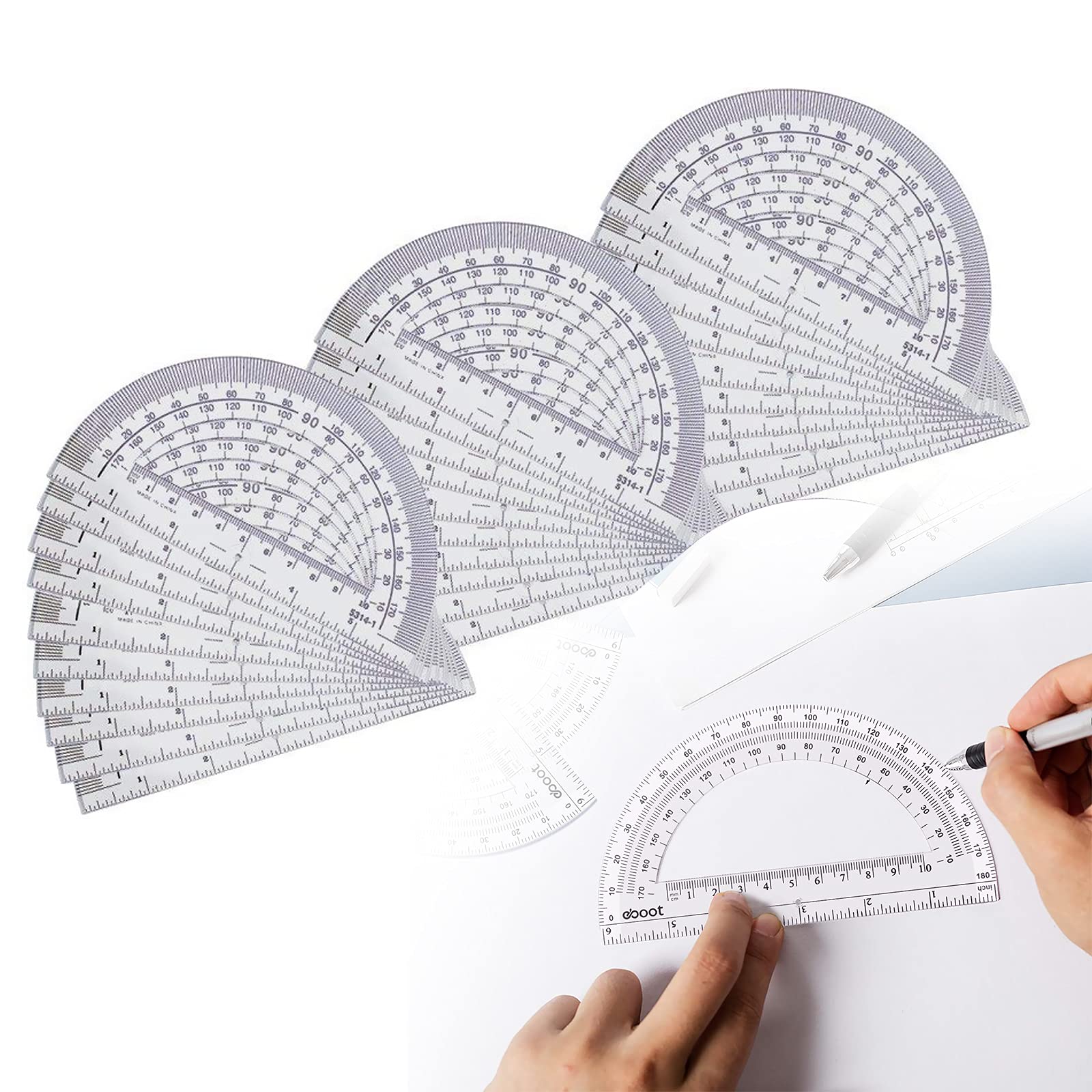 Buy 24 Pack Plastic Protractors Math Protractor Geometry Math Set