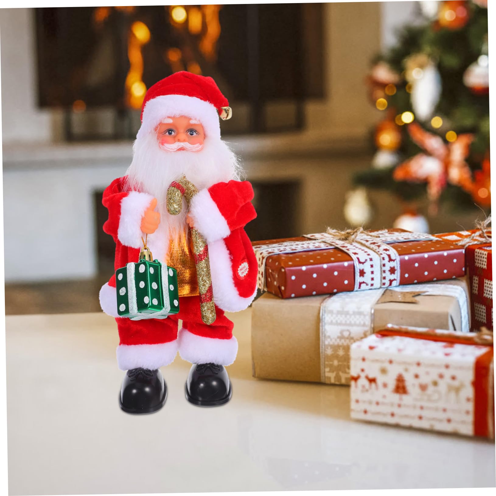 Juguete De Papá Noel Eléctrico con Música Articulaciones Móviles como Adorno Navideño Hogar