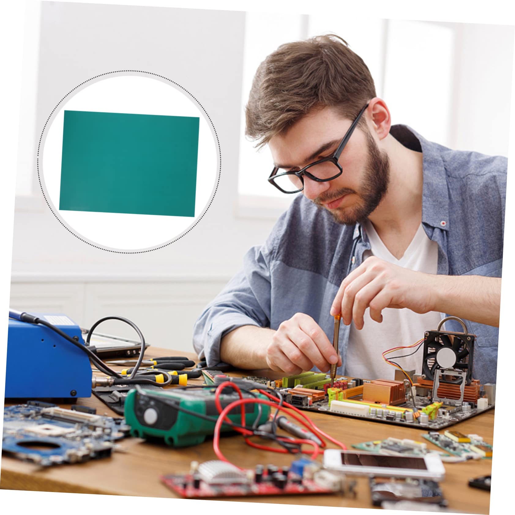 DOITOOL Hot Air Soldering Mat Black Watch Repair Work Mat Anti-static Workbench