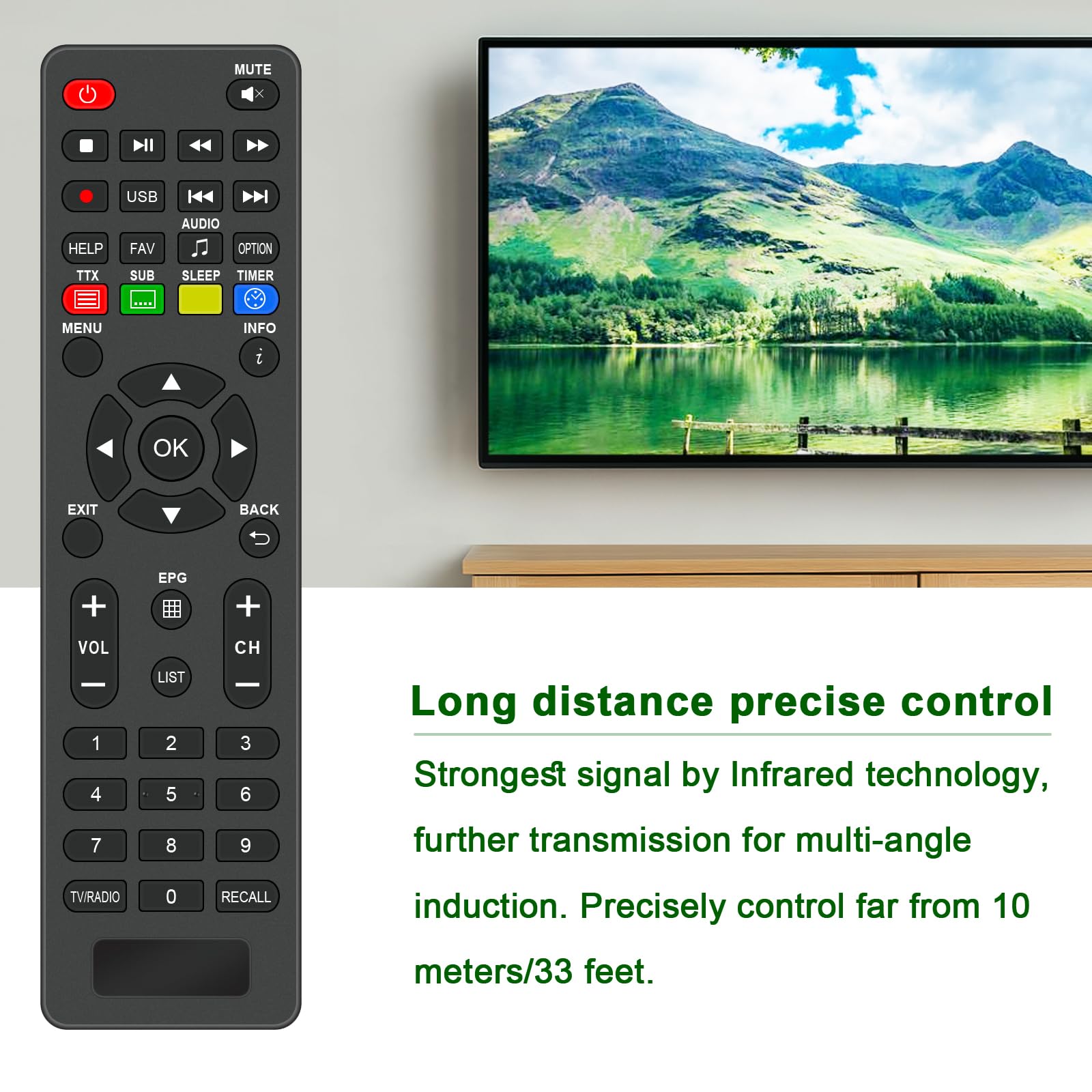 VINABTY Telecomando di Ricambio applicabile per Telesystem TS9018 Decoder tivùsat TS9018HEVC e ODE718HEVC