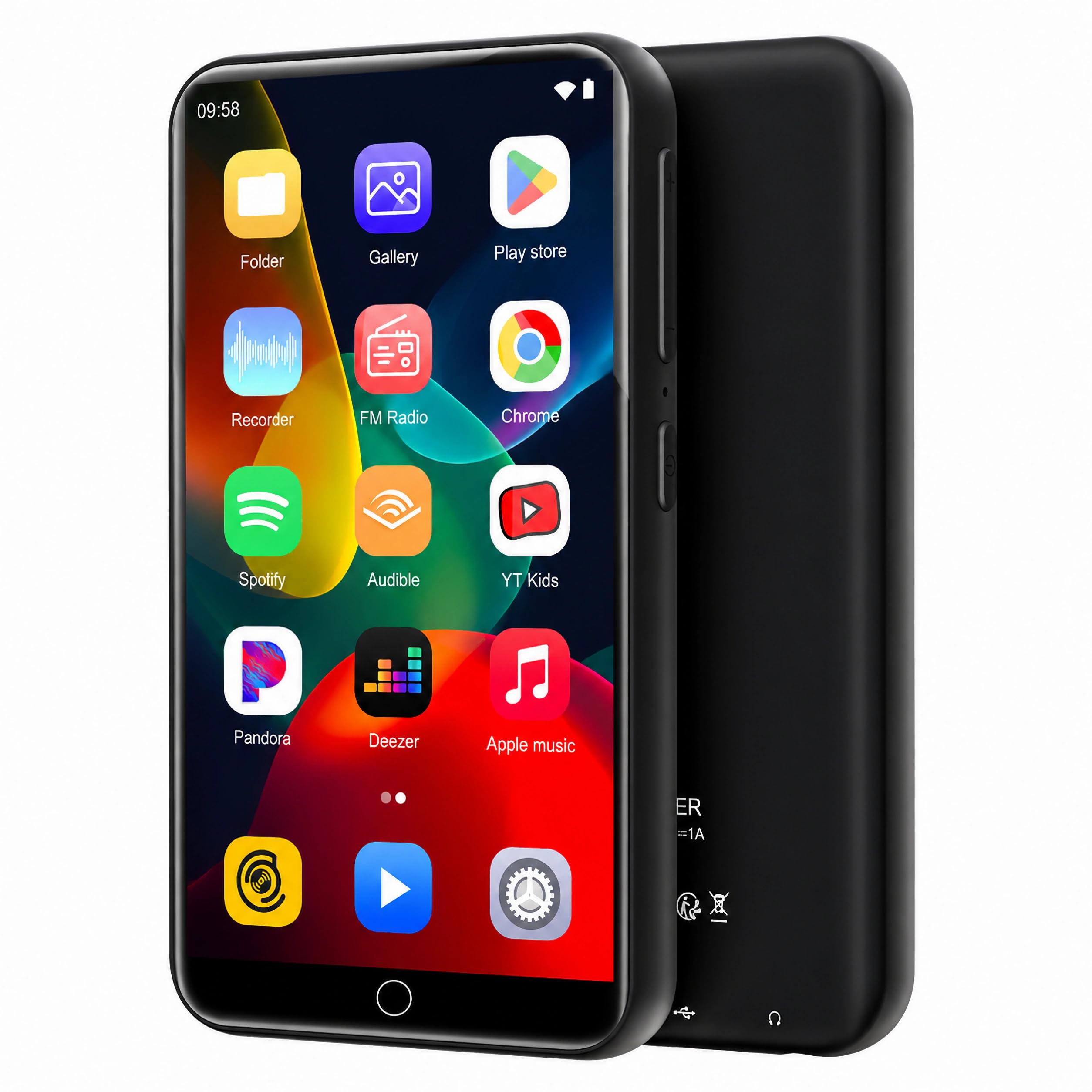 MP3 Player with Bluetooth and WiFi, 16GB Android10 Spotify Music Player, Hi-Res Lossless Audio MP4 Player, 4.0Inch HD Touchscreen, Supports Spotify, Amazon Music, Audible