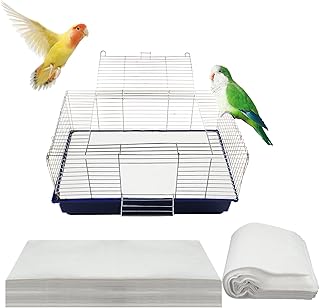 200 Pcs Bird Cage Papers Liner Disposable Non Woven Parrot Bird Pad, Precut Absorbent Bird Paper, Pet Cages Cushion Accessories for Parrot Canary Finch Macaw Parakeet, 22.8 x 11.1''