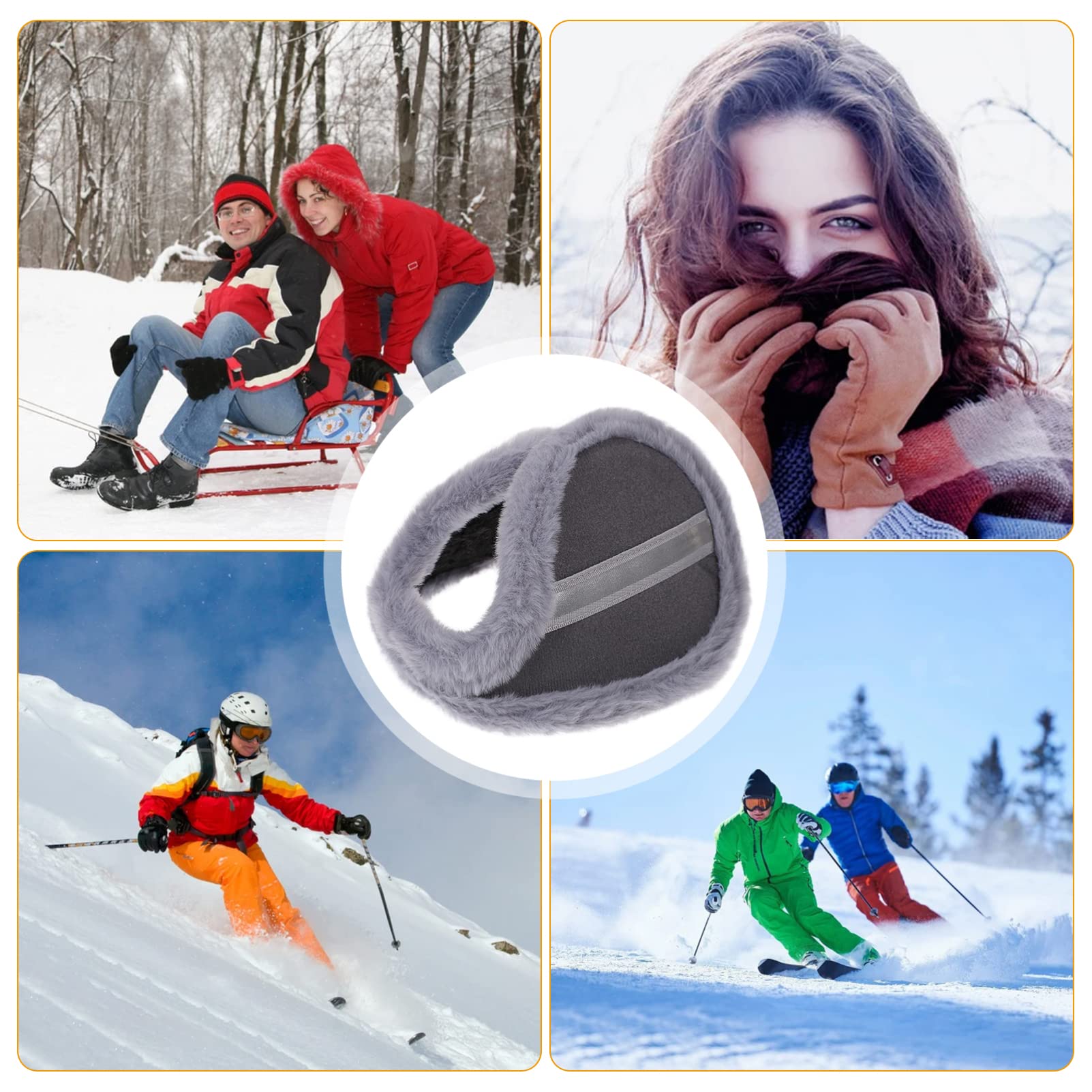 5piezas Earmuffs Unisex Térmicos Para Invierno Calentadores De Oídos Suaves y Ligeros Para Actividades Al Aire Protector Frío