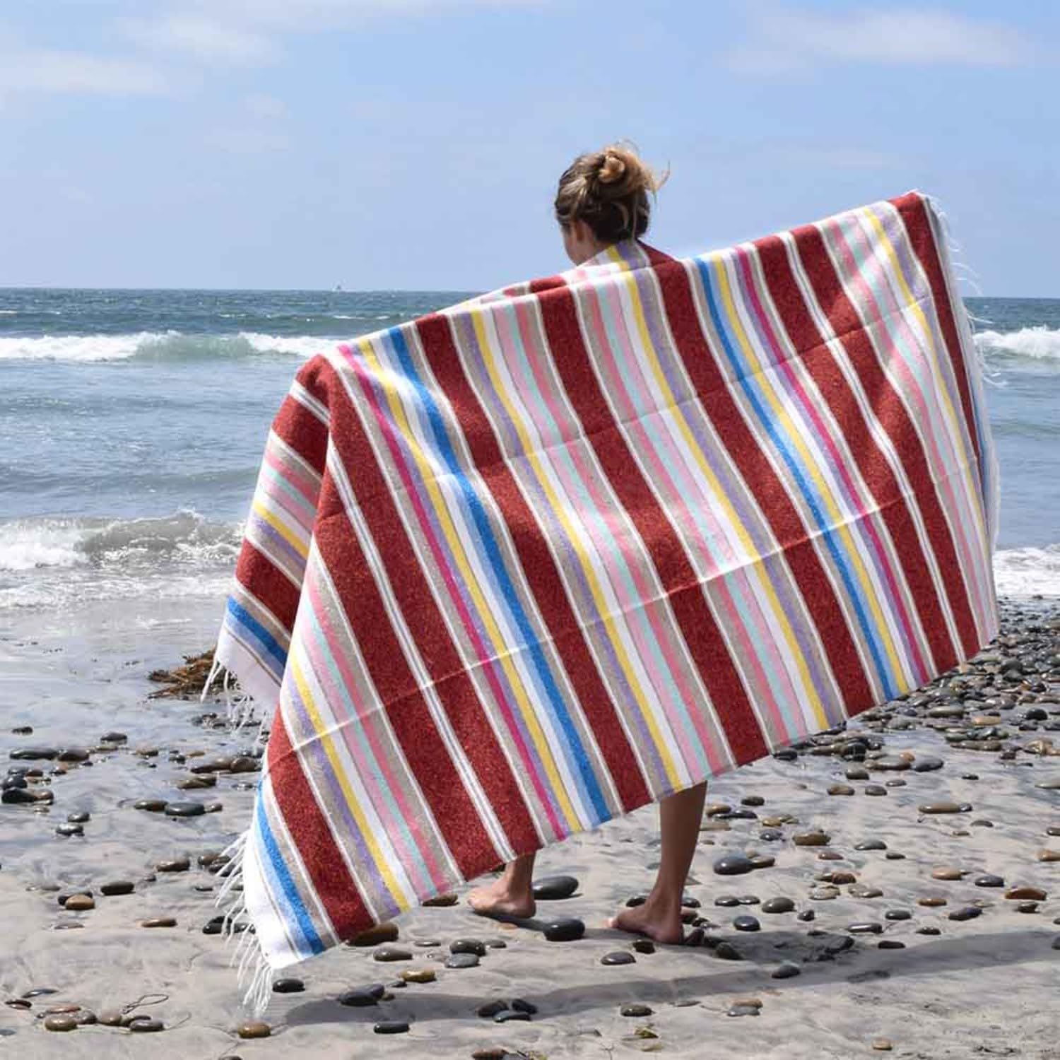 Open Road Goods Authentic Mexican Serape Blanket – 100% Cotton