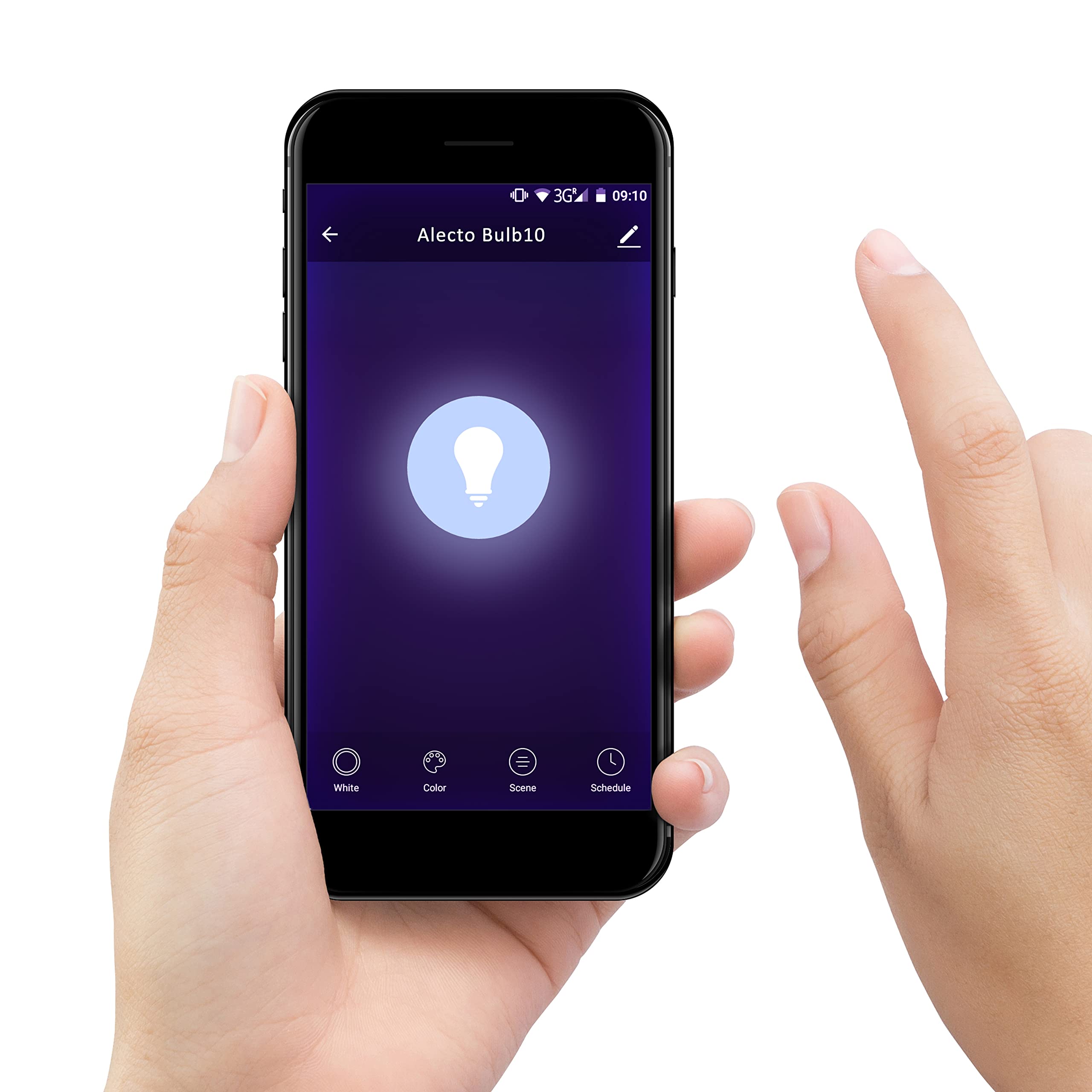 Alecto SMART-BULB10 4-PACK smarte WLAN Glühbirne - E27 Fassung - LED Lampe - Maximal 806 Lumen - 16 Millionen Farben - Smart Life App - Alexa und Google Home - 4 Stück - Weiß
