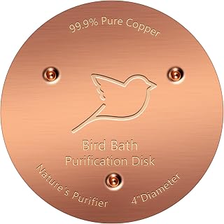 NNG Pure Copper Bird Bath Disk - 1mm Thick 99.9% Copper Purifier with Triple-Point Support, Chemical-Free Cleaner for Outdoor Birdbaths, All-Season
