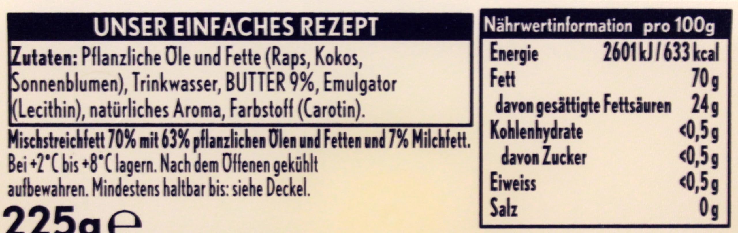 Rama Margarine mit Butter ungesalzen, 16er Pack (16 x 225g)