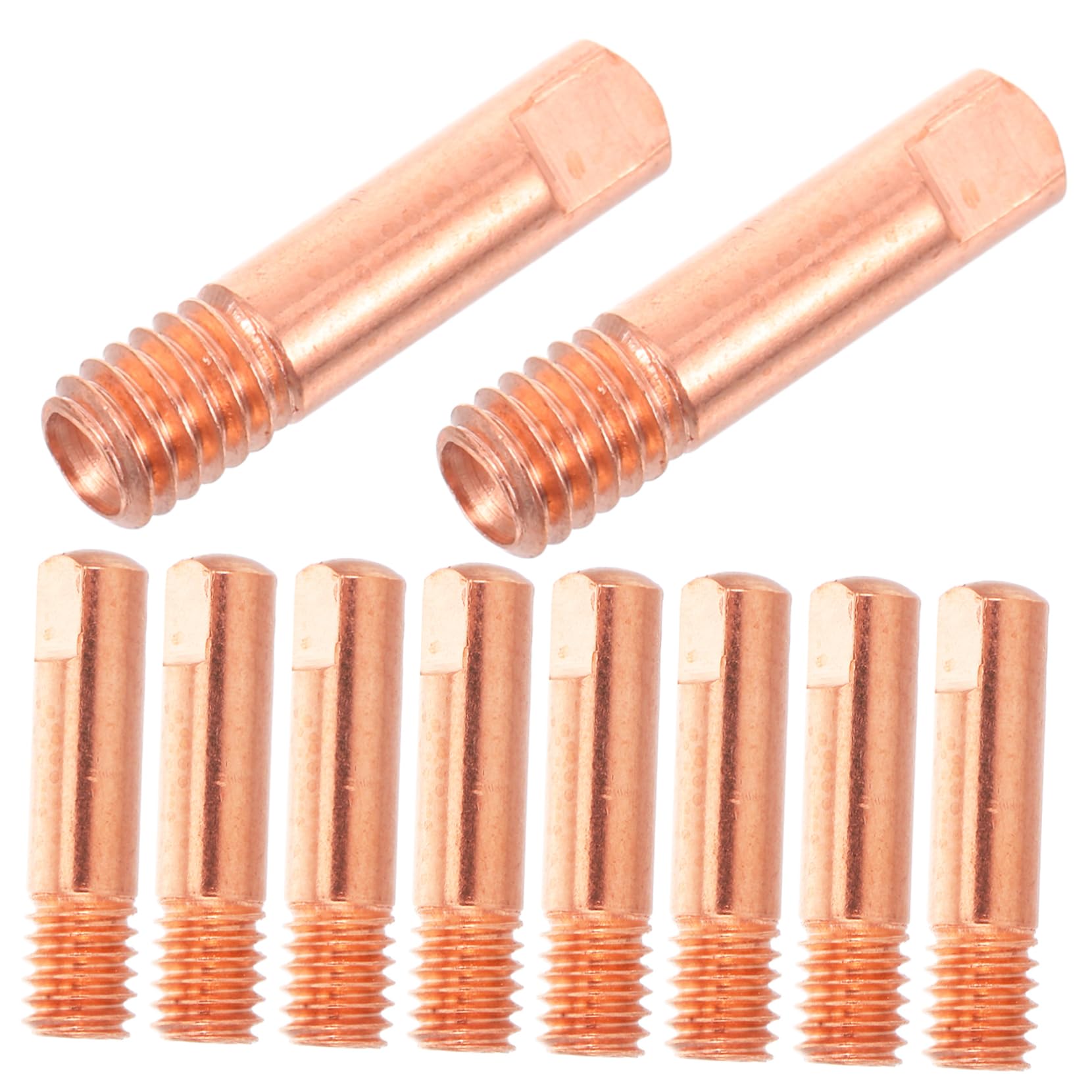 KALLORY 10pcs Copper Welding Torch Accessories Gas Diffuser Nozzle for Welding Enhanced Conductivity Durability for Welders Curved Angle Nozzle for Optimal Performance