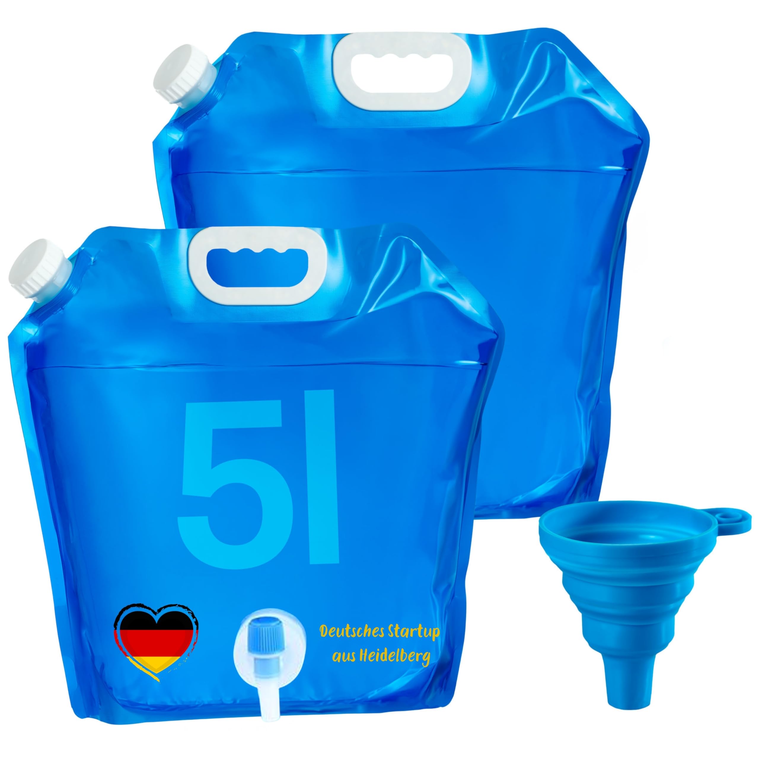 NPEX Wasserkanister faltbar 2×5 L mit Ventil – Faltbarer Wasserkanister/Trinkwasserkanister faltbar für Camping – BPA-freier Wasserbehälter faltbar – Wasseraufbewahrung für Outdoor & Vorrat