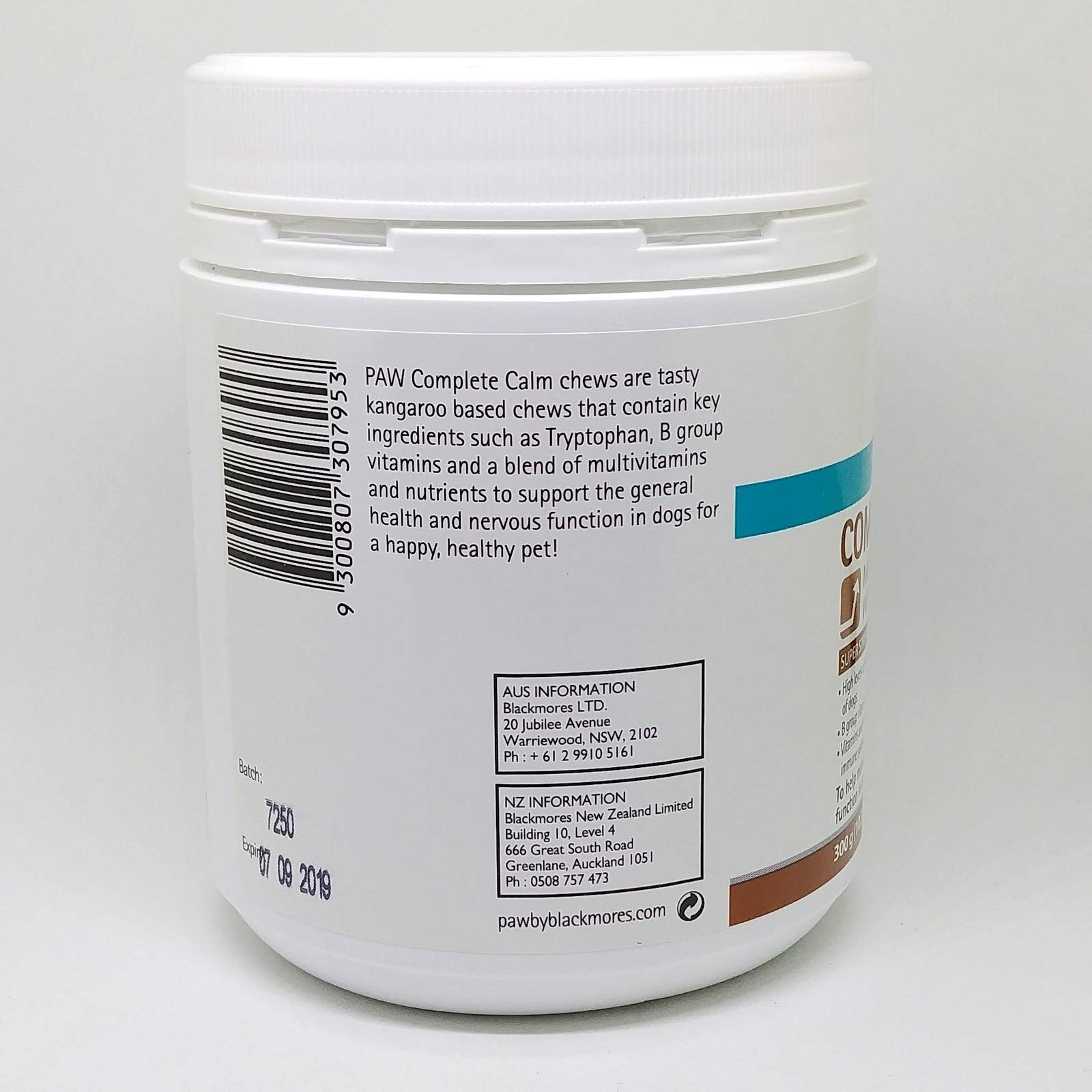 paw blackmores complete calm chews