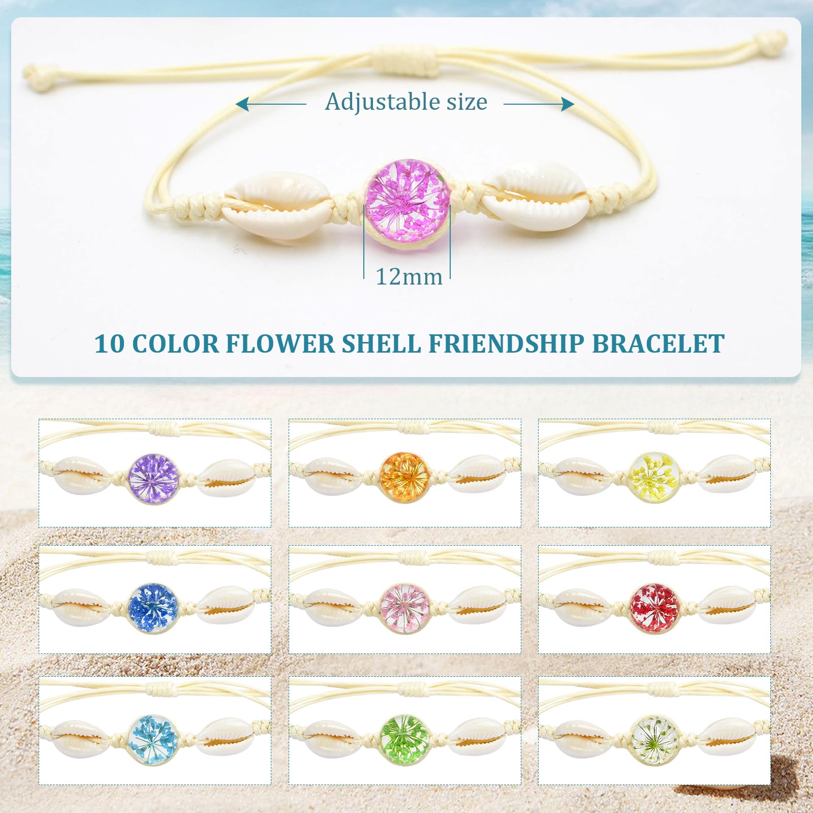 Cosswe Bracciali dell'amicizia per ragazze, braccialetti dell'amicizia intrecciati, regolabili, con fiori colorati, albero della vita, realizzati a mano, per donne e adolescenti