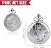 Classical Quartz Pocket Watch, Classical Sculptured Fob Pocket Watch, Numerals Antique Silver with Chain, Men Women Pocket Watches Pendant Gift for Birthday Anniversary Day Fathers Day