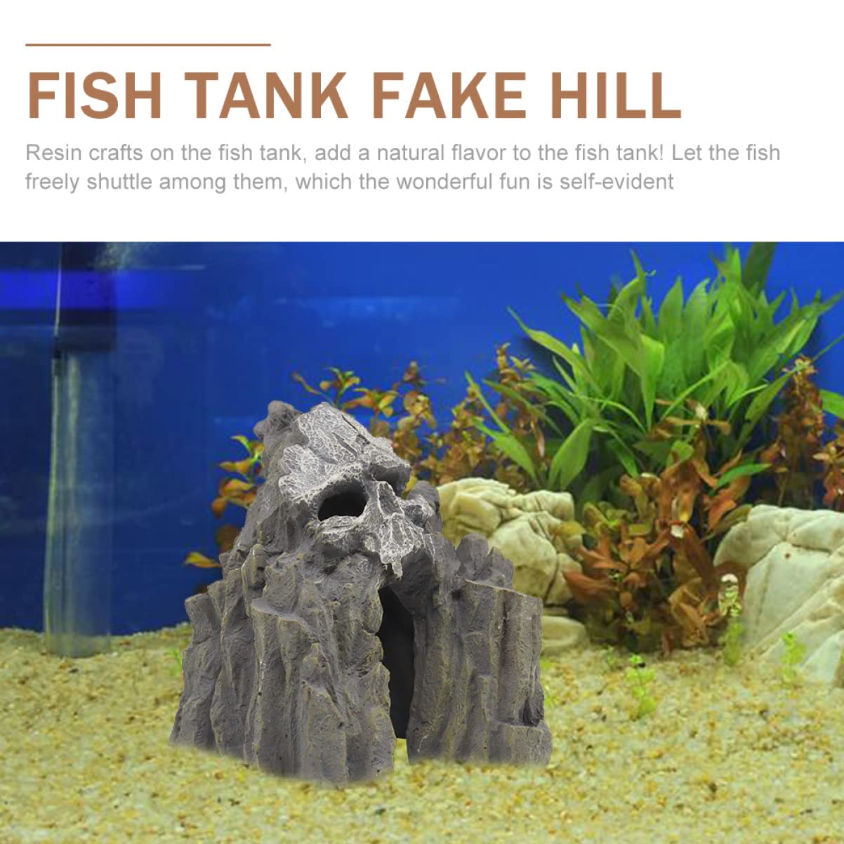 Decorazione per Acquario a Forma di Teschio in Resina, Decorativo Stabile e Gamberetti, per Acquari e Serbatoi