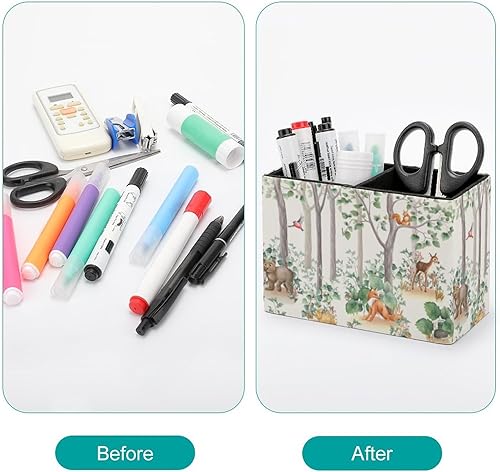 Miniatura 3 de Niapessel Portalápices para escritorio, animales del bosque, soporte para bolígrafo de arte, bohemio, organizador de escritorio, organizador de