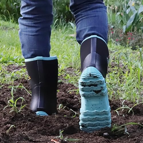 Miniatura 9 de Kalkal Botas de goma para mujer, de neopreno de 0.236 pulgadas, impermeables, aisladas, con vástago de acero, pantorrilla ancha, botas de caza para