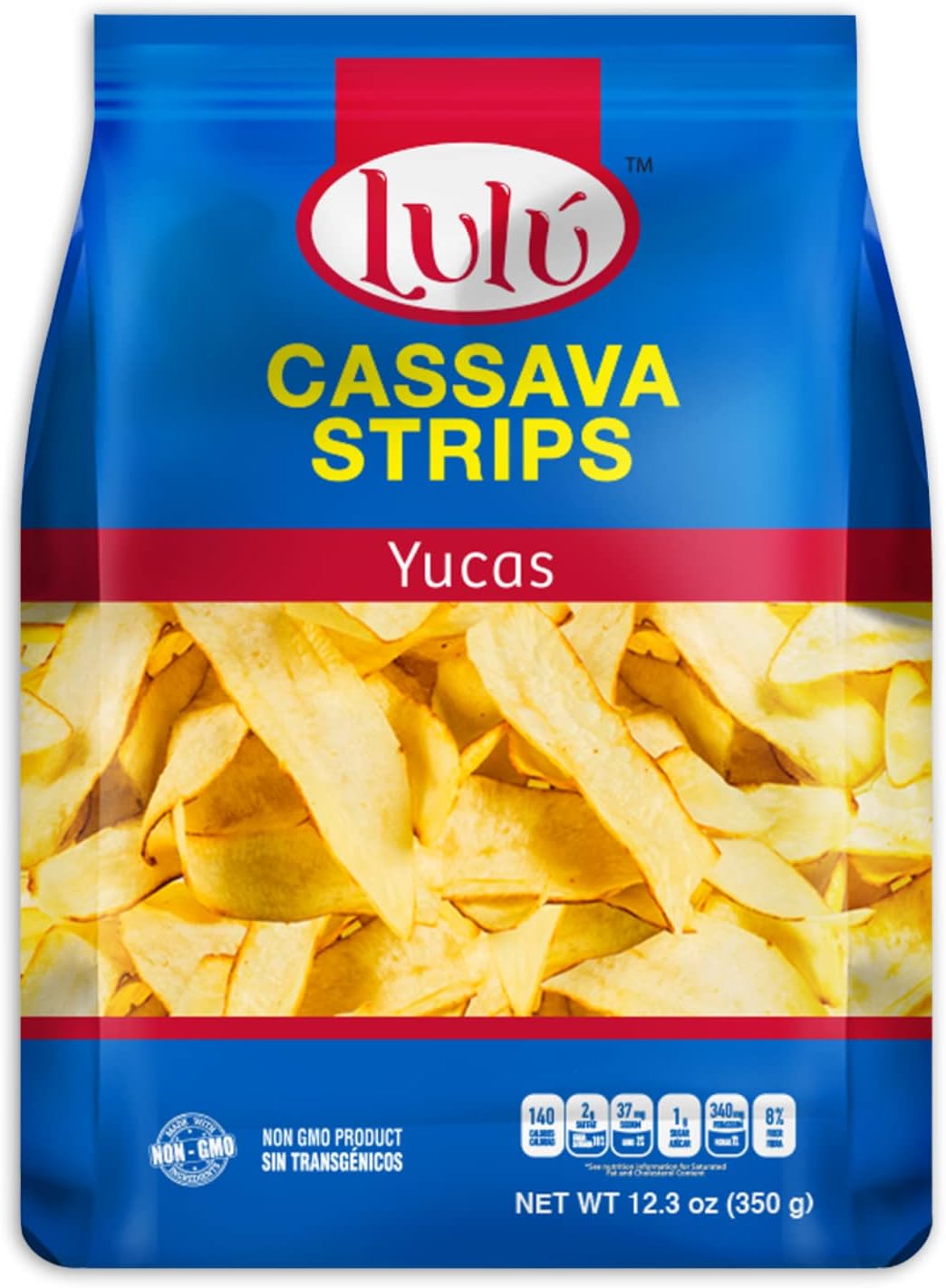 LULU Cassava (Yuca) Strips Snacks - 2 Pack (12 Oz Each) - Crunchy, Gluten-Free Made from Real Cassava Root - Nutrient-Dense, No Preservatives or Artificial Colors - Plant Based & Sustainably Sourced