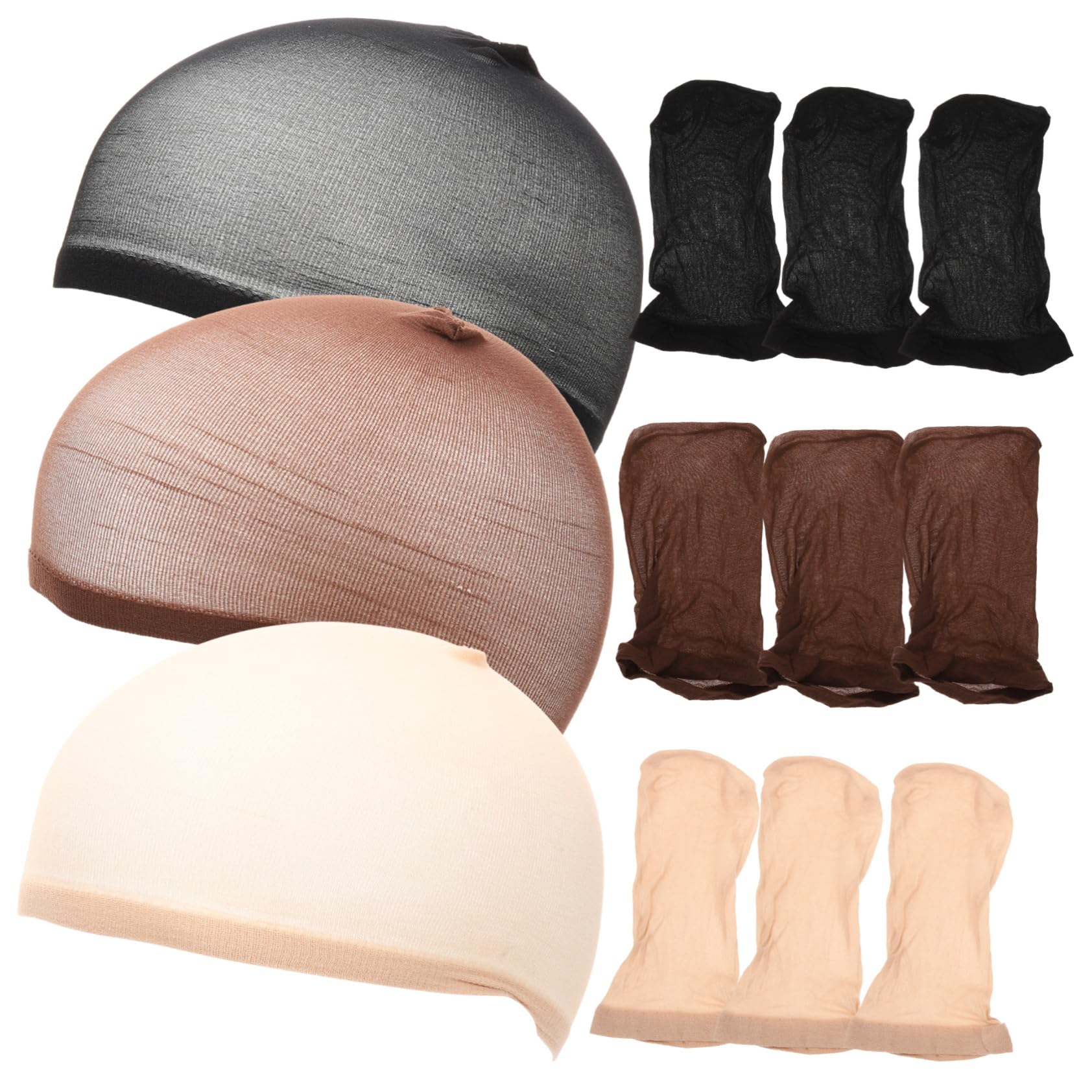 Mikinona Nylon Wig Caps for Women 6pcs Hair Mesh Nets Cap Close End Cap Elastic Wig Making Tool