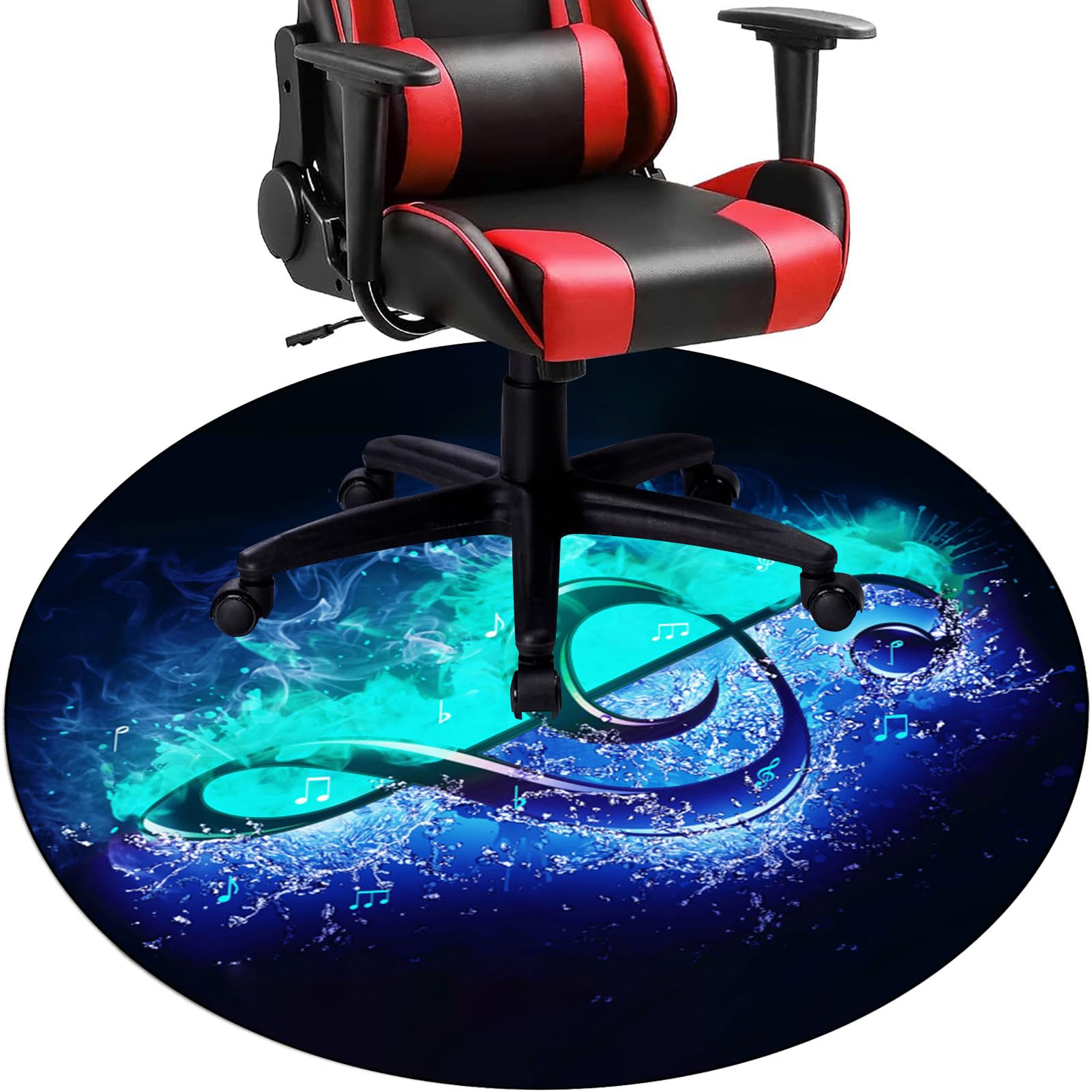 Alfombrilla para Silla para Suelos Duros, Alfombra Silla Gaming Oficina Redonda, Antideslizante Protector Suelo, Alfombrilla para Silla de Oficina, Tapete de protección Madera/baldosas 80 cm