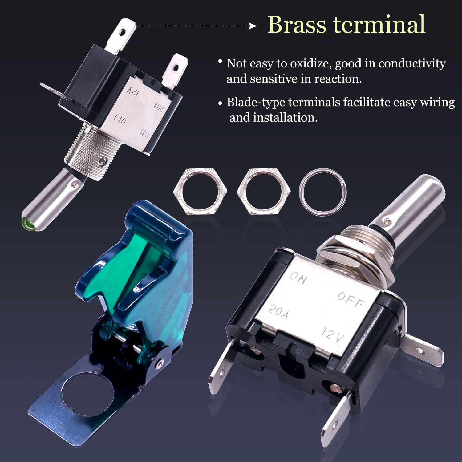 Interruttore A Levetta Taiss 12V 20A - Con LED Blu Per Auto, Camion E Barche, 3 Pezzi - Foto 7