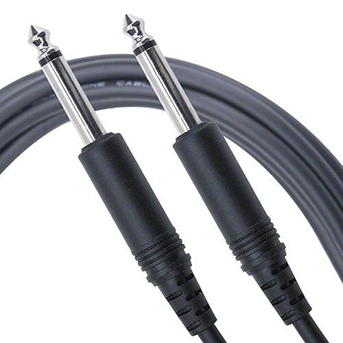 Mogami PURE PATCH PP-01 Cable de audio profesional, conectores macho TS desequilibrados de 14 pulgadas, contactos de níquel, conectores rectos, 1 pie
