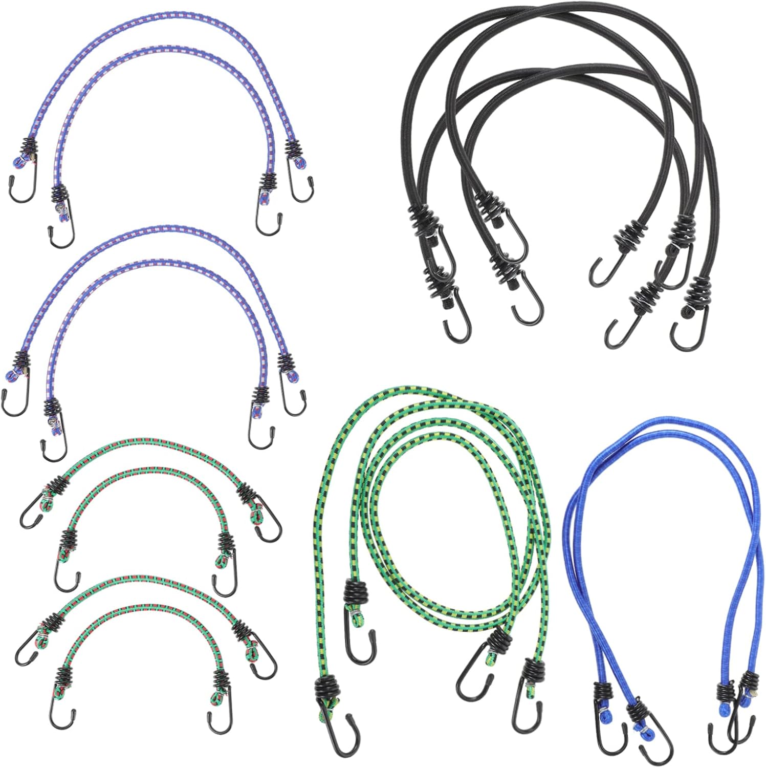 20pcs Bungee Cords Heavy Duty Elastic Rope Straps Hooks Outdoor Gear Bungee Straps for Camping