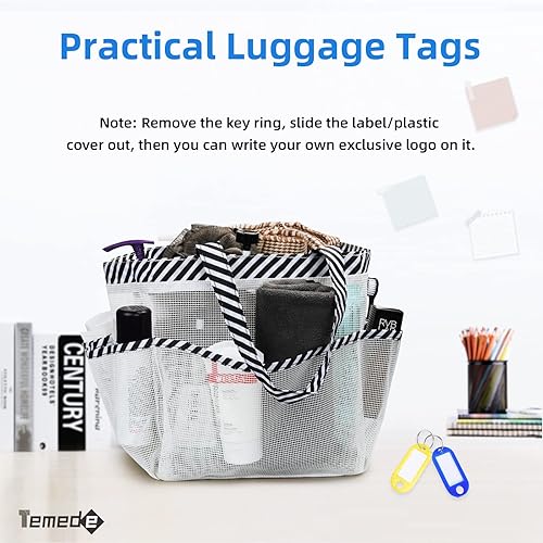 Miniatura 5 de Temede Organizador de Ducha de Malla Portátil para Artículos Esenciales de Dormitorio Universitario, Cesta Organizadora de Ducha de Gran Capacidad