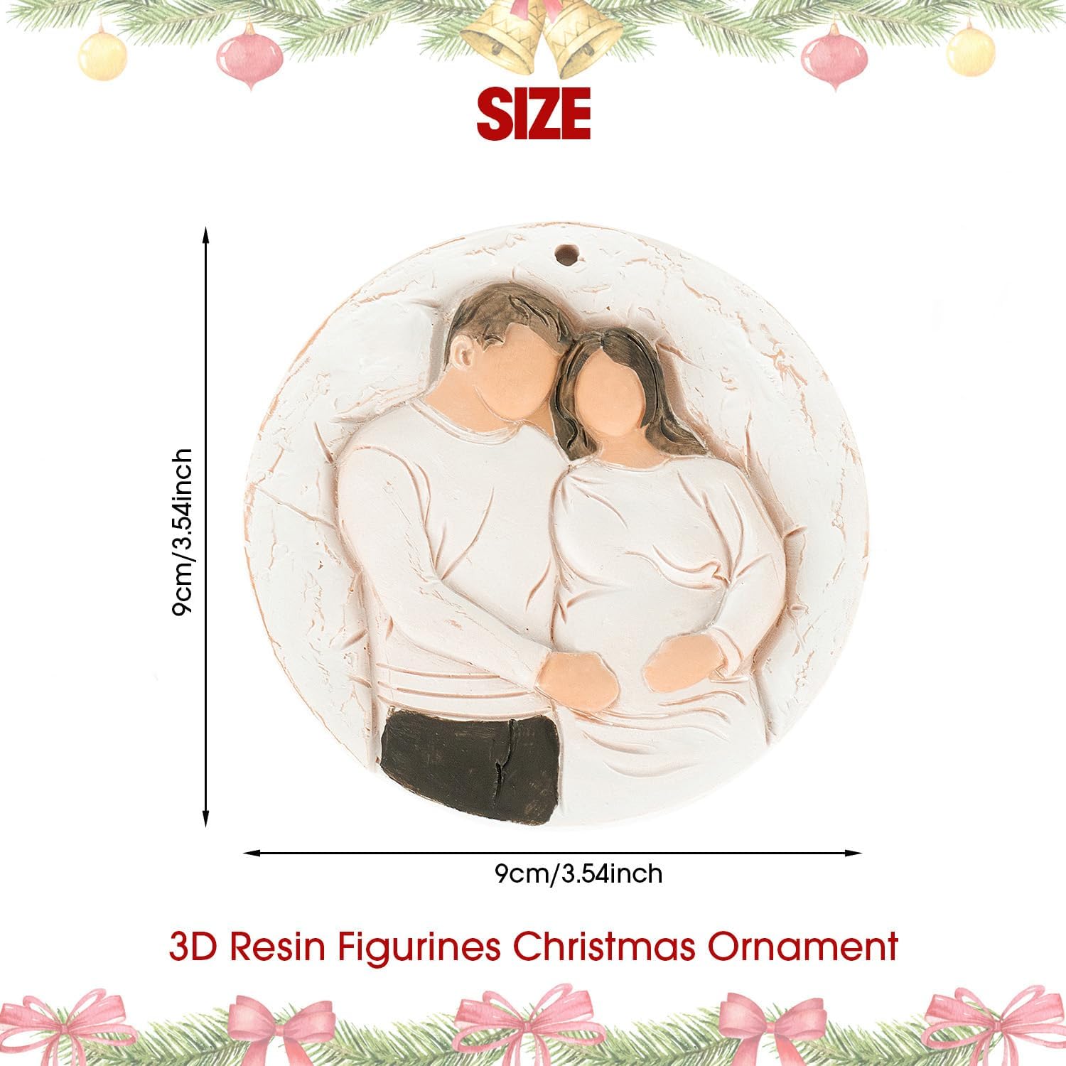 3D Expecting Baby Christmas Ornament 2026 for New Parents - Pregnant Announcement Gifts for Husband Grandparents Family Aunt - Baby Announcements Ideas Gifts for Expecting Parents to Be 2026 image 3
