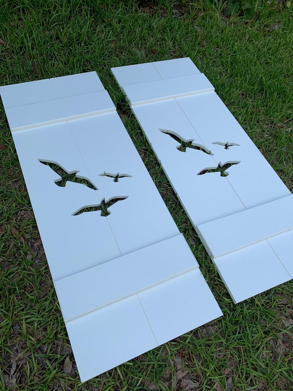 Flying Bird Beach House Shutter, Seagull Outdoor Decor, Sold Individually (Width: 11.5, Height: 44)