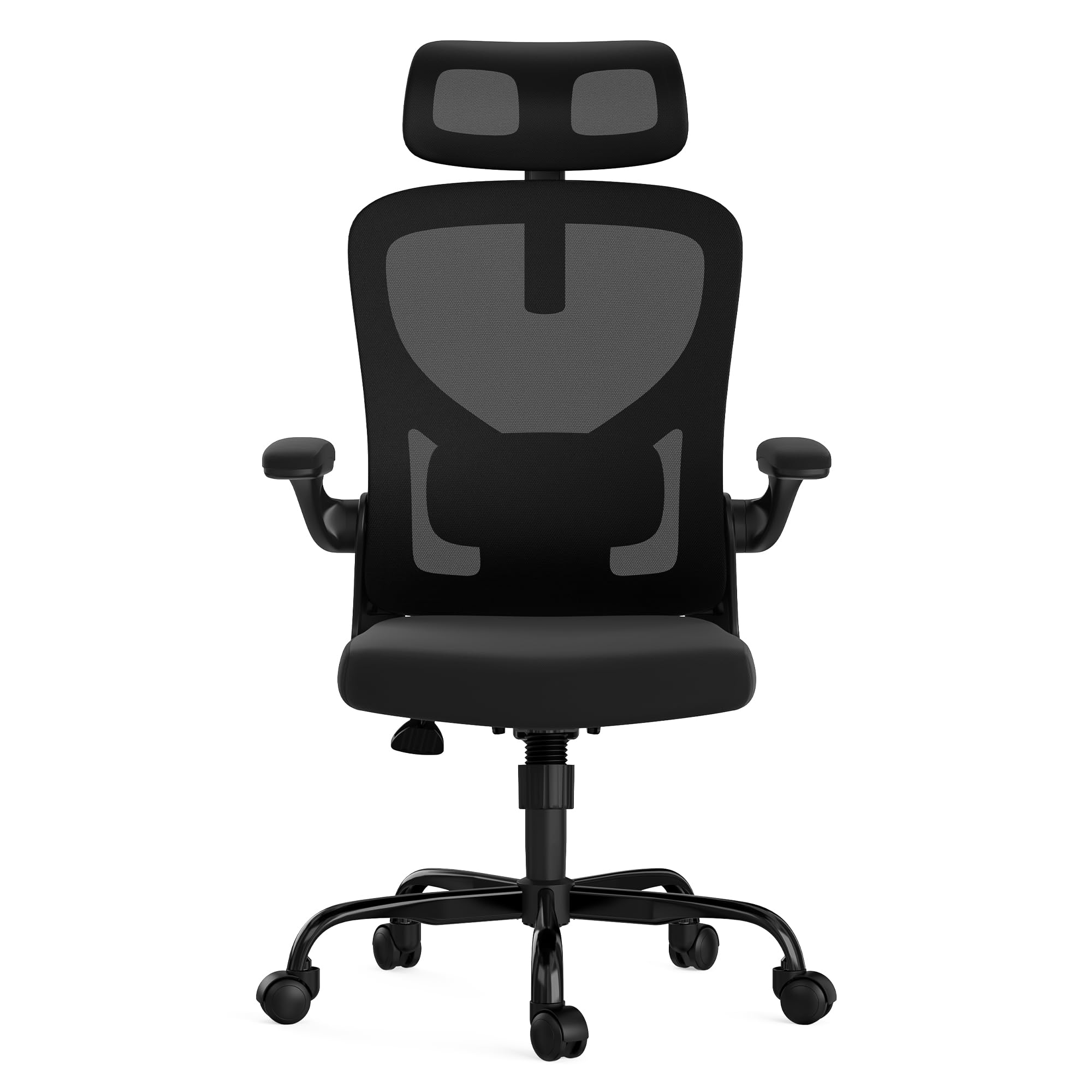 Home Office Chair Ergonomic Office Chair with Adjustable Lumbar Support Mesh Back Swivel Computer Chair with Headrest and