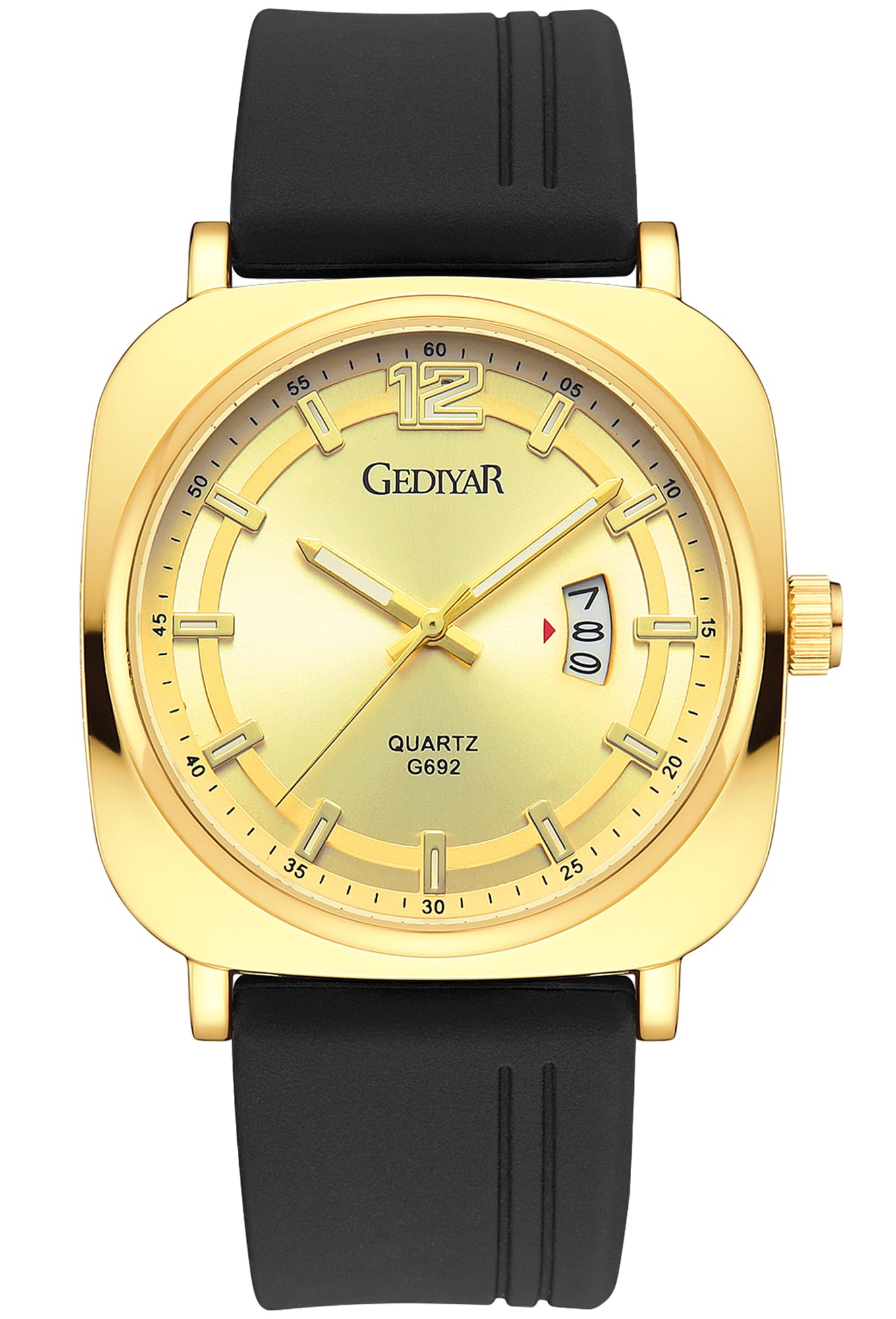 AIYISHIAIYISHI Analog Wrist Watches for Mens,Quartz Calendar Casual Stylish Business Sport Military Waterproof Rubber Silicone Band Watch