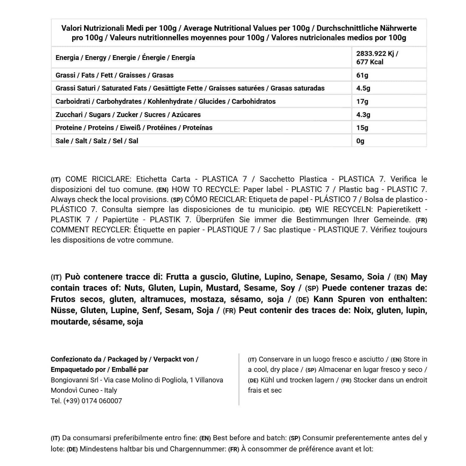 Bongiovanni Bontà Naturali Nocciole Intere Nazionali Crude 10Kg