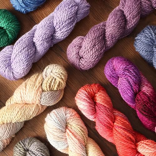 Miniatura 7 de 100 % lana de alpaca para bebé, 3.53oz, peso voluminoso, teñido a mano, hecho en Perú, celestial suave y perfecto para tejer y tejer (Matcha Mix,