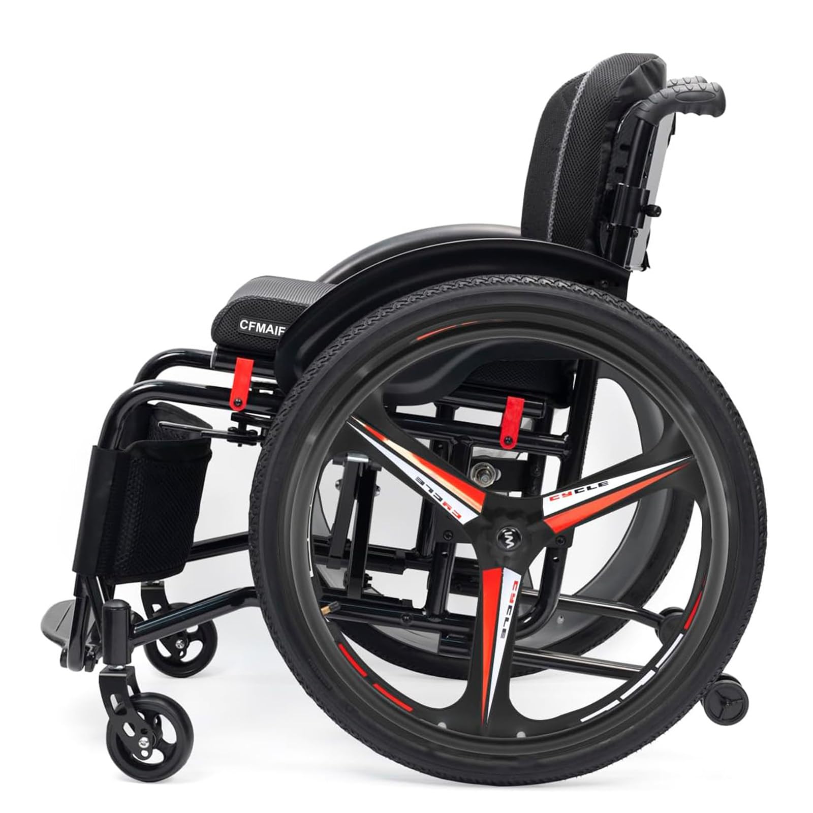 Carrozzina Sportiva Ultraleggera Pieghevole per Ogni Tipo di Terreno SeatWidth:38Cm