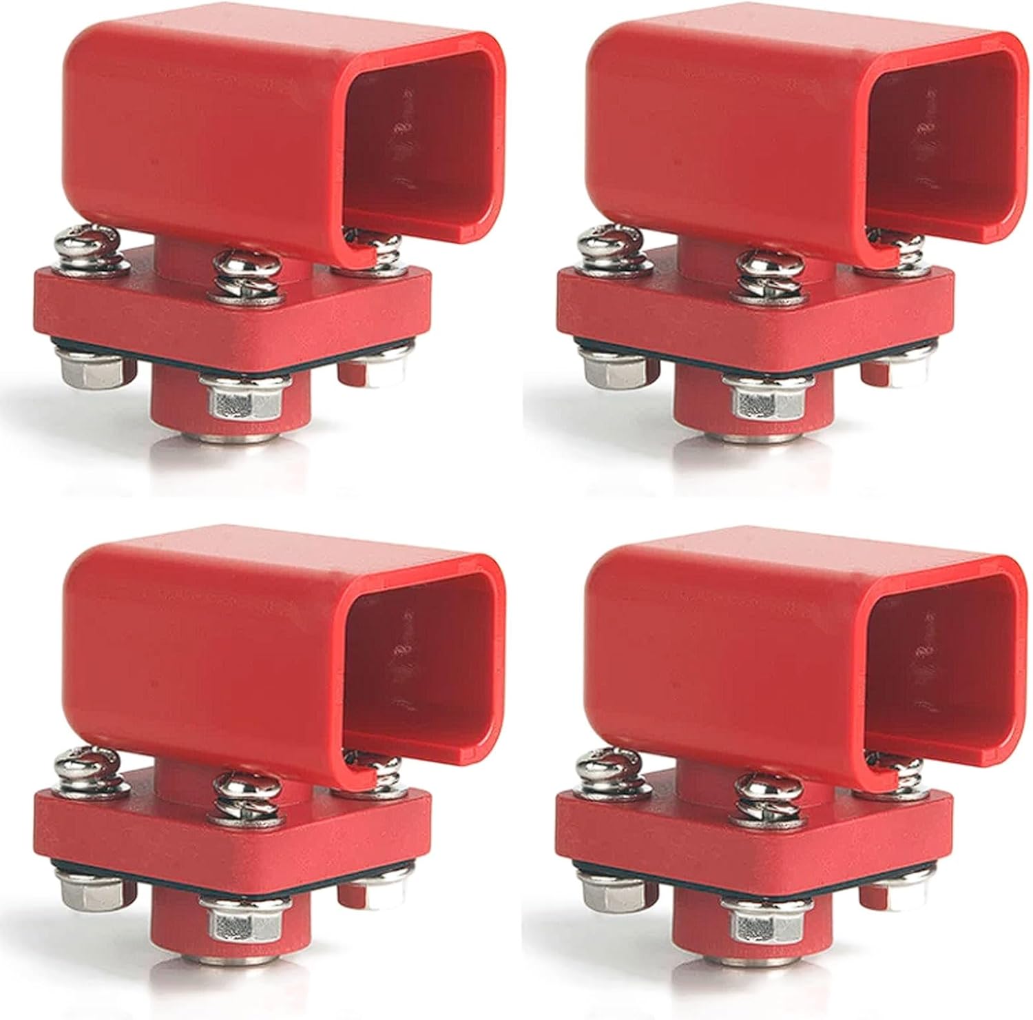 4-Pack HY Series 100A High-Current Energy Storage Terminals, Copper Square Through-Wall Connectors, T-Type/Y-Type