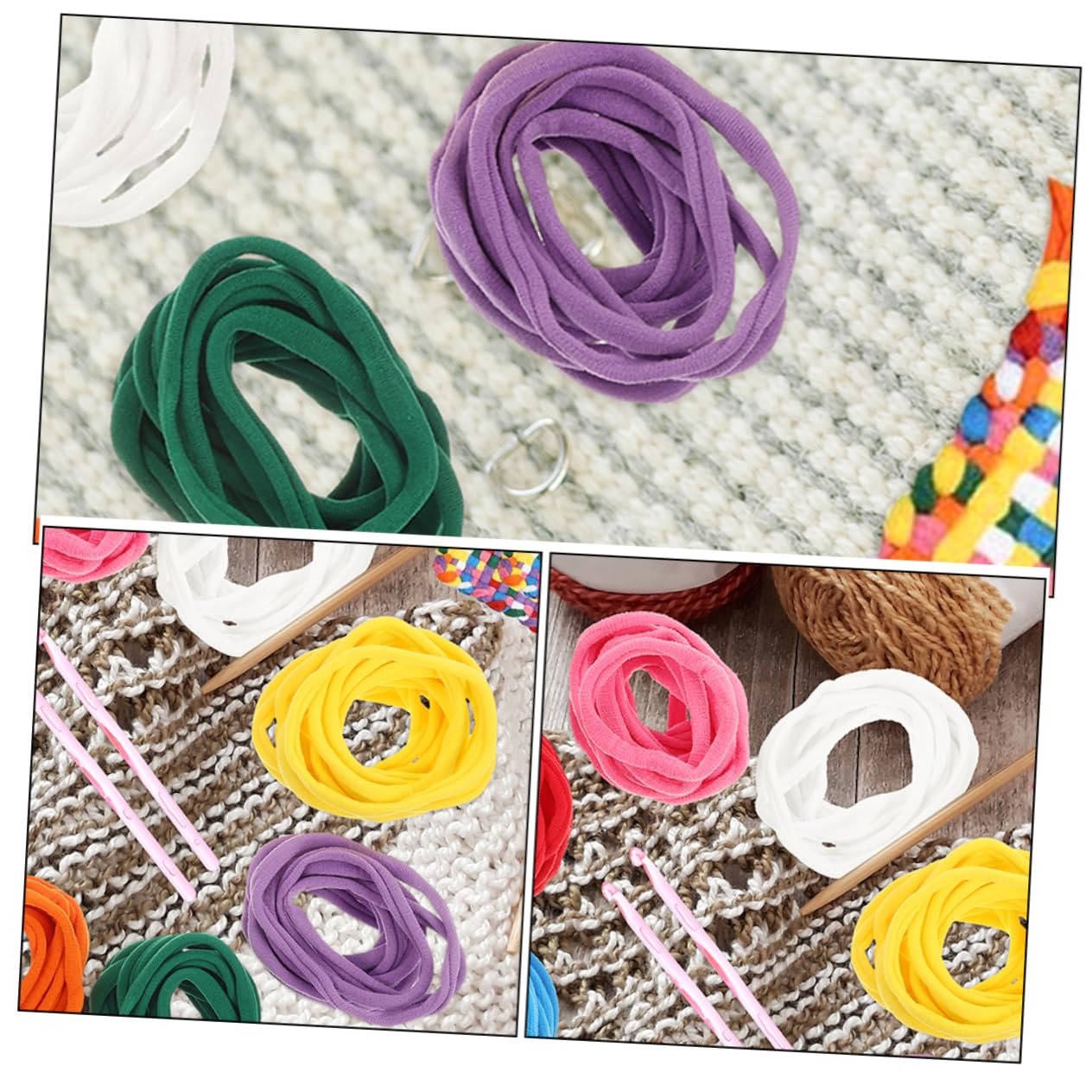 OSALADI 4 Juegos Juguete tejido cuerda trenzada elastica soga vistoso agarradera cable color bucles de telar recarga de bucles artesanales para telar kit de telar para niñas el plastico