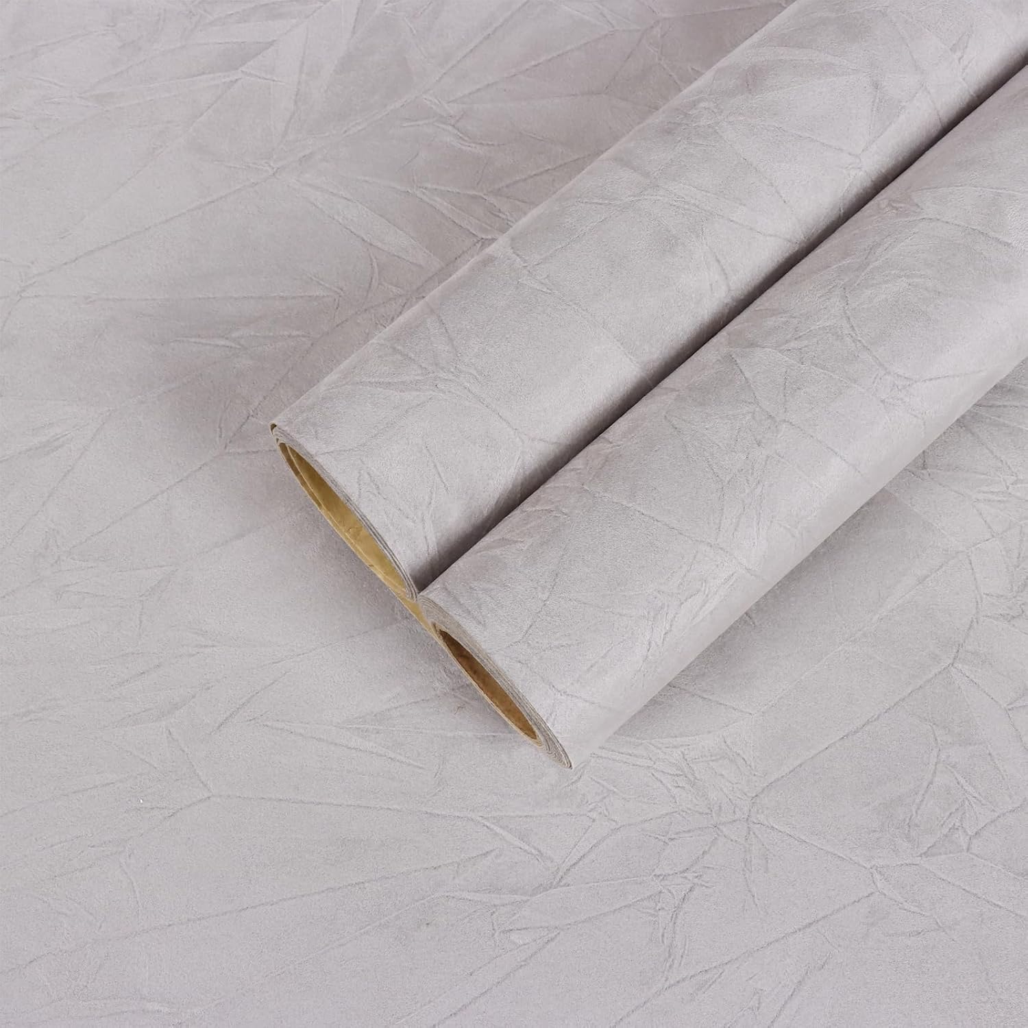 CHIHUT 12''x100'' Light Grey Self Adhesive Velvet Drawer Liner Roll Removable Soft Felt Velvet Flocking Liner for Jewelry Drawer Craft Thick Fabric Peel and Stick Wallpaper for Bedroom Dresser 12"W x 100"L Light Grey