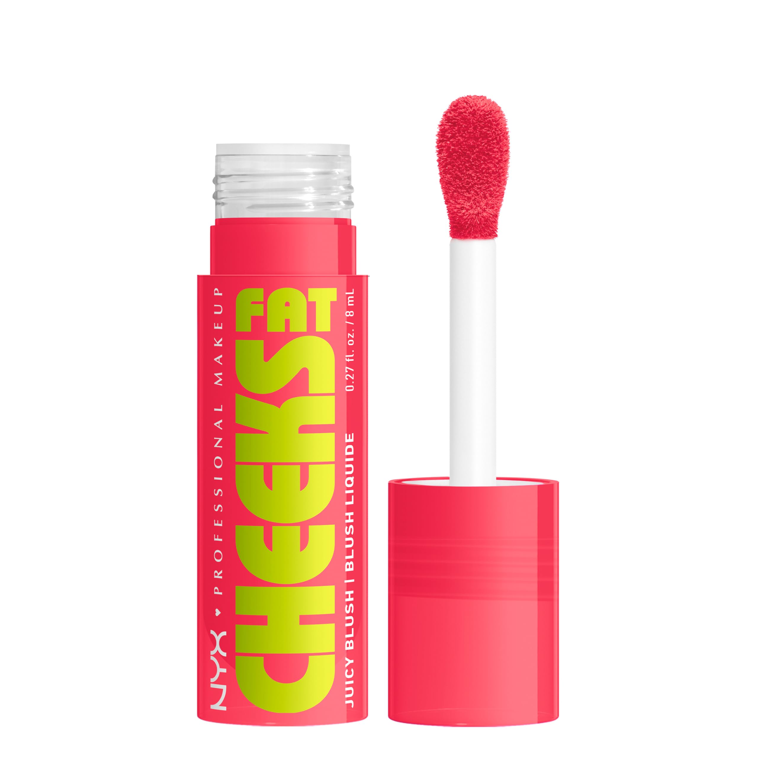 NYX PROFESSIONAL MAKEUPFat Cheeks Juicy Blush, Liquid Blush, 12 HR Wear, Product Does Not Fade, Bouncin' Berry
