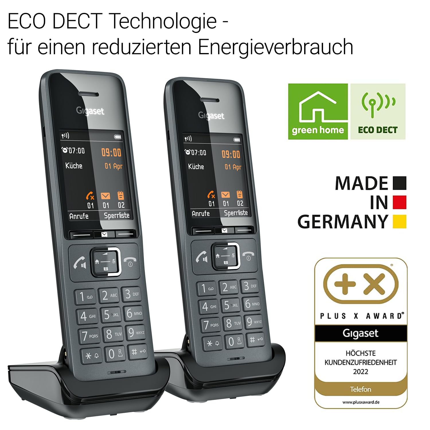 Gigaset Comfort 520HX Duo Schnurloses Telefon DECT-Mobilteile Fritzbox-kompatibel titan-schwarz