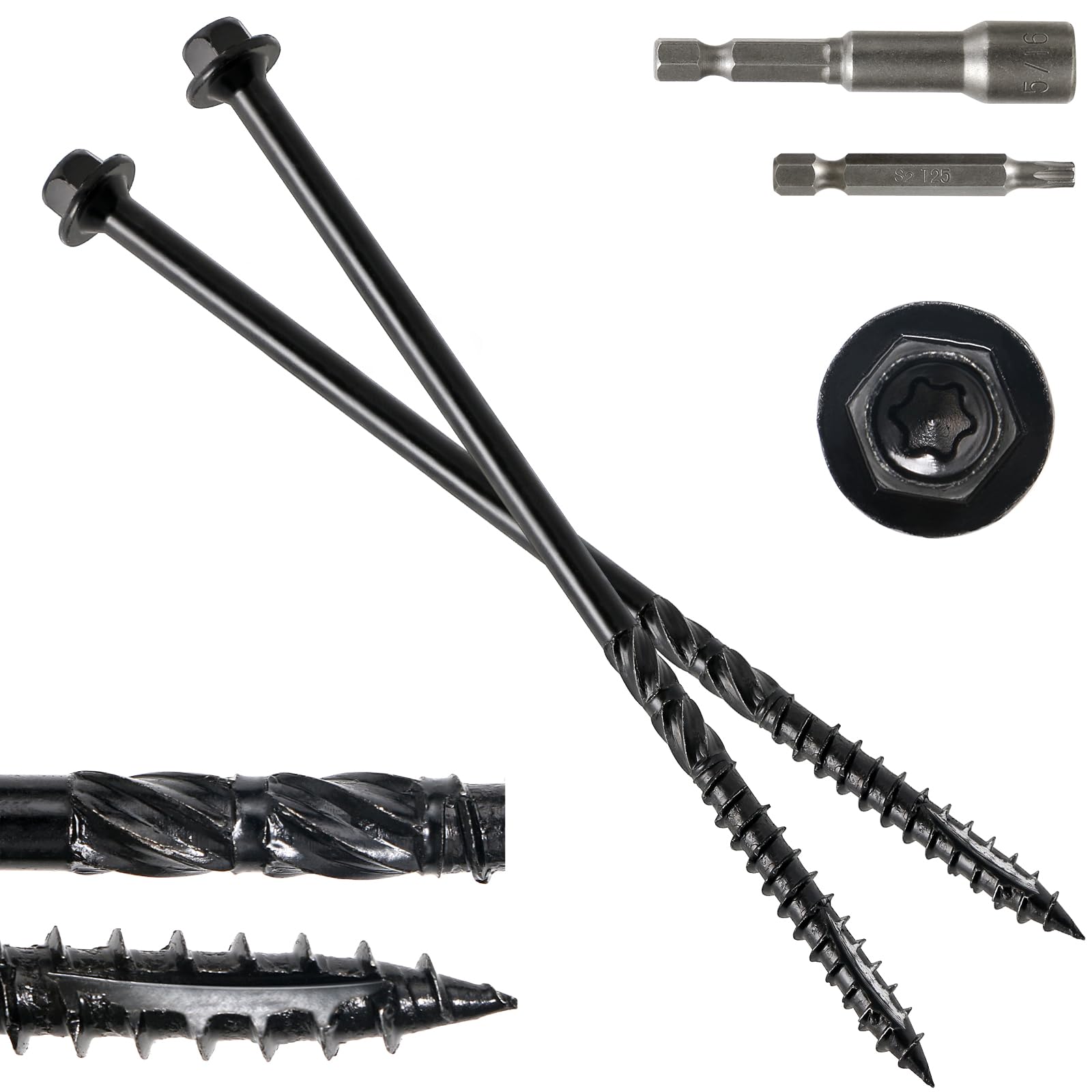 Wood Structural Screws - 14 x 6 - Durable & Rust-Resistant -10