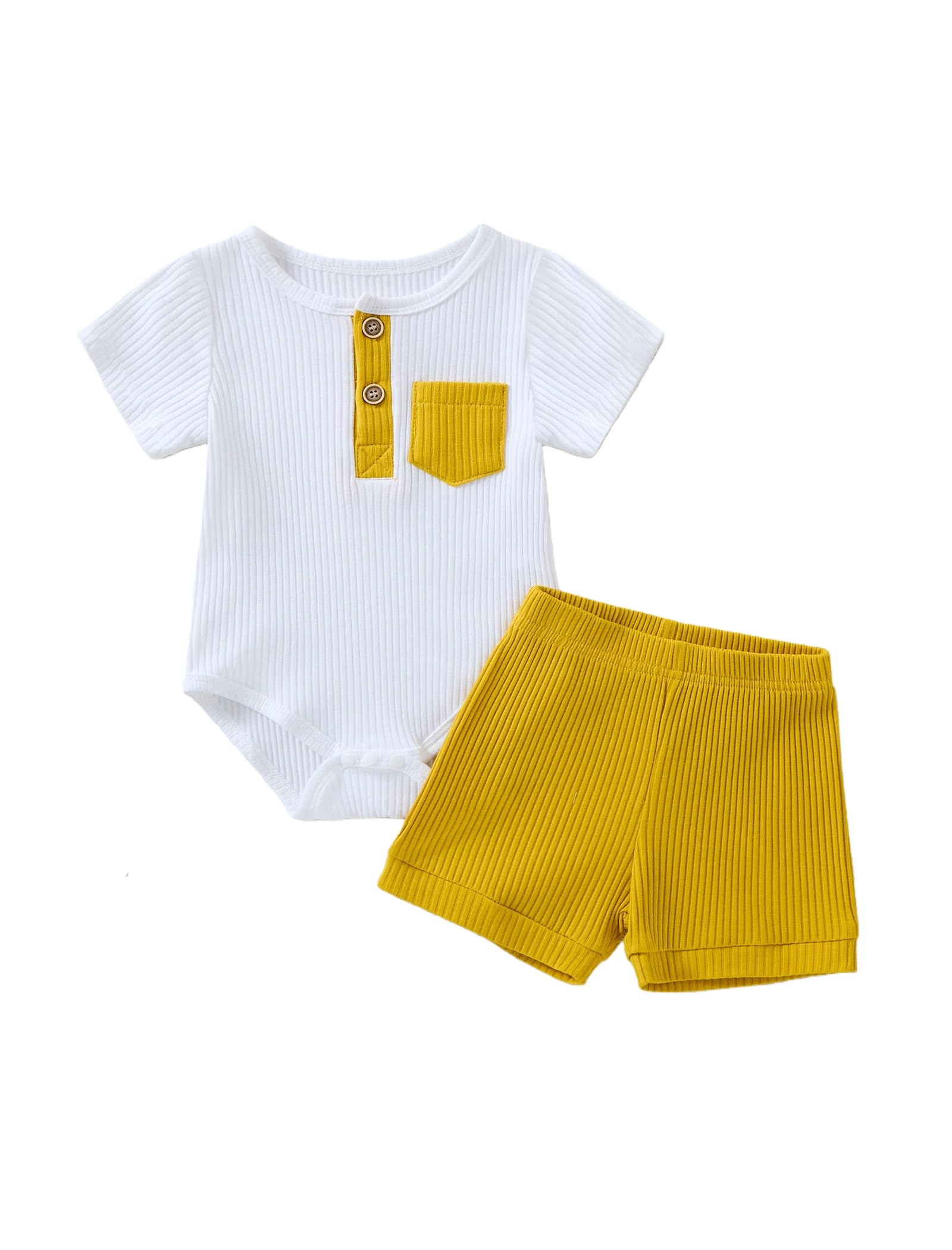 Baby Boy Outfits 2 Piece Short Sleeve Romper Top And Shorts Set Baby Boy Summer Clothes 0-18M