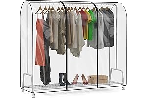 Zilink Clear Rolling Rack Cover for Clothes and Garments (72" L x...