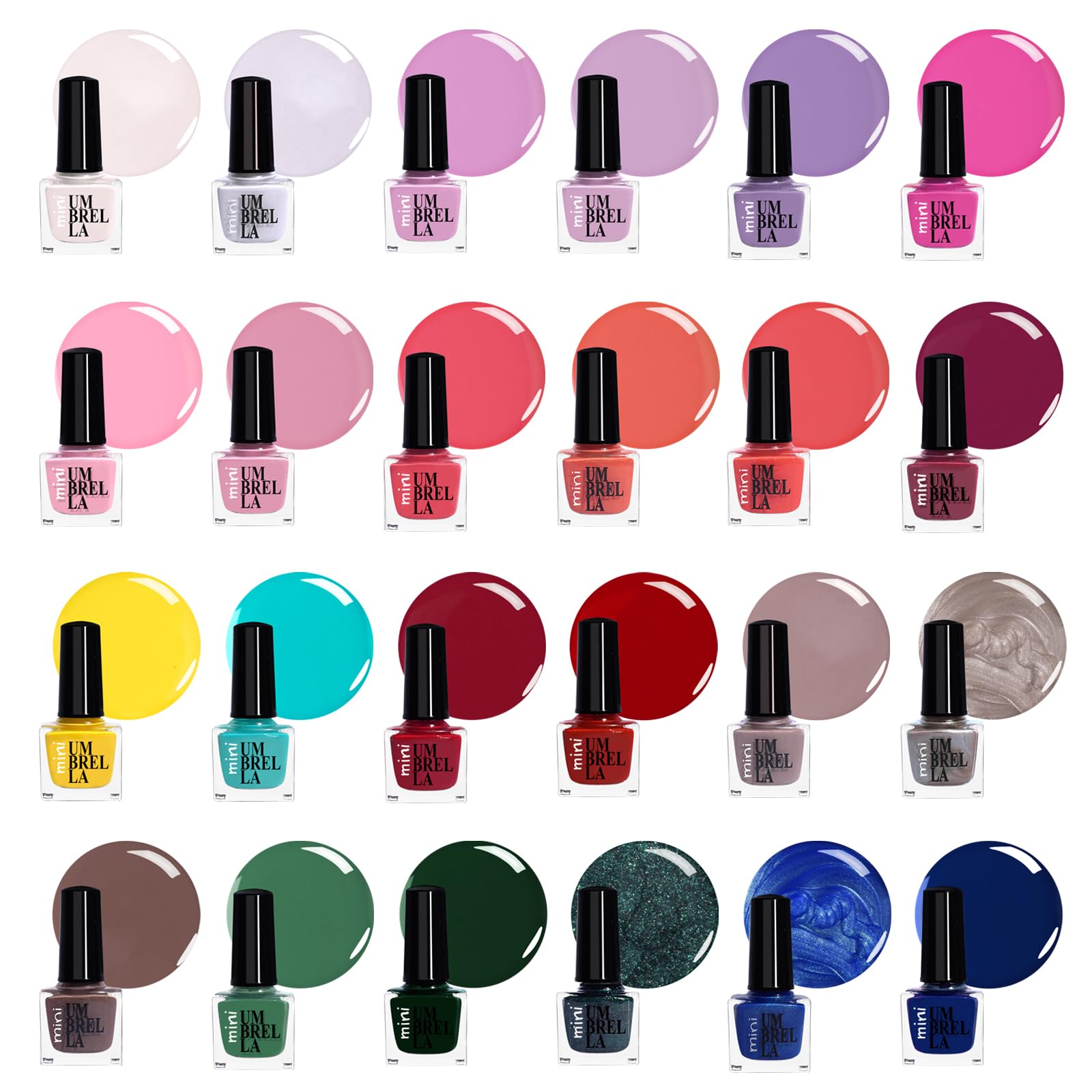 Zestaw 24 klasycznych lakierów do paznokci, 24 różne kolory, 5 ml, wyprodukowany w UE (zestaw B)