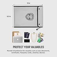 Vista 8 de Bolsa de documentos ignífuga, bolsillo impermeable con cierre de cremallera, bolsa de almacenamiento para objetos de valor, archivo de documentos A4