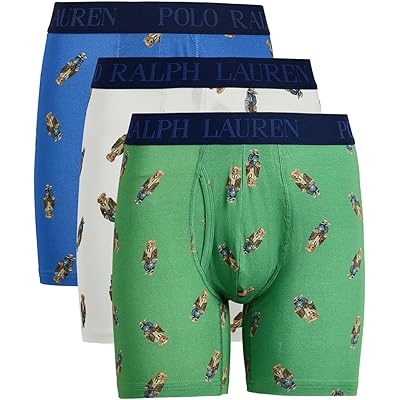 Polo Ralph Lauren 4D Flex Cotton Modal Boxer Briefs fiji green/nevis/colby blue/hudson valley bear aop
