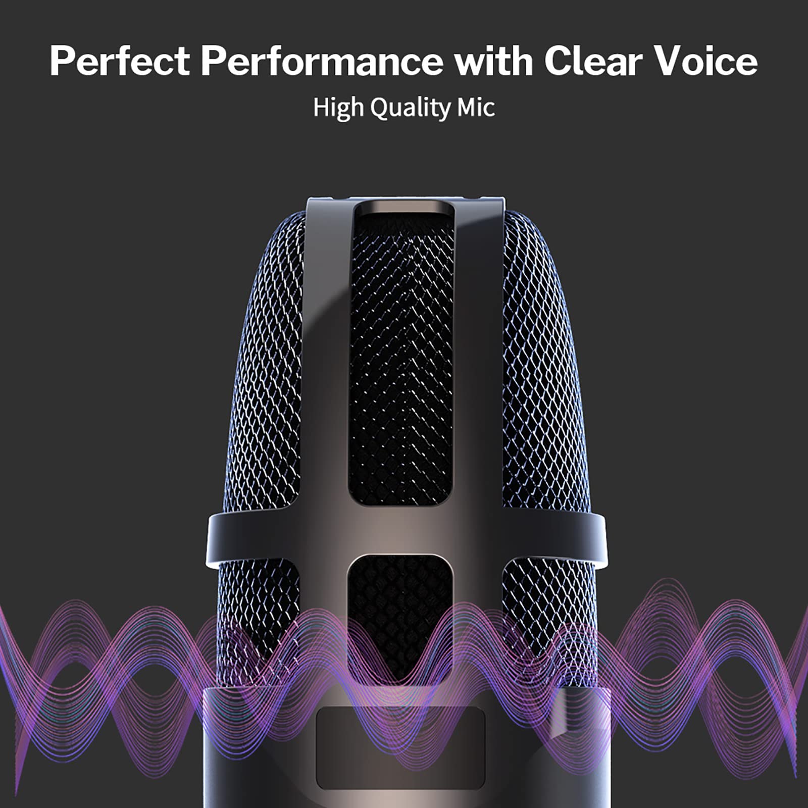 Microfono a Condensatore USB, Microfono Da Gioco Colorato RGB Scheda Audio Integrata E Funzione Di Registrazione, 6 Modalità Audio, Regolazione a 360°, Facile Da Usare