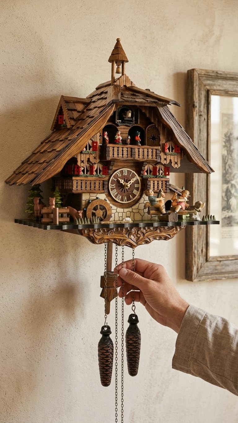 Cuckoo-Palace Black Forest German Cuckoo Clock with Quartz