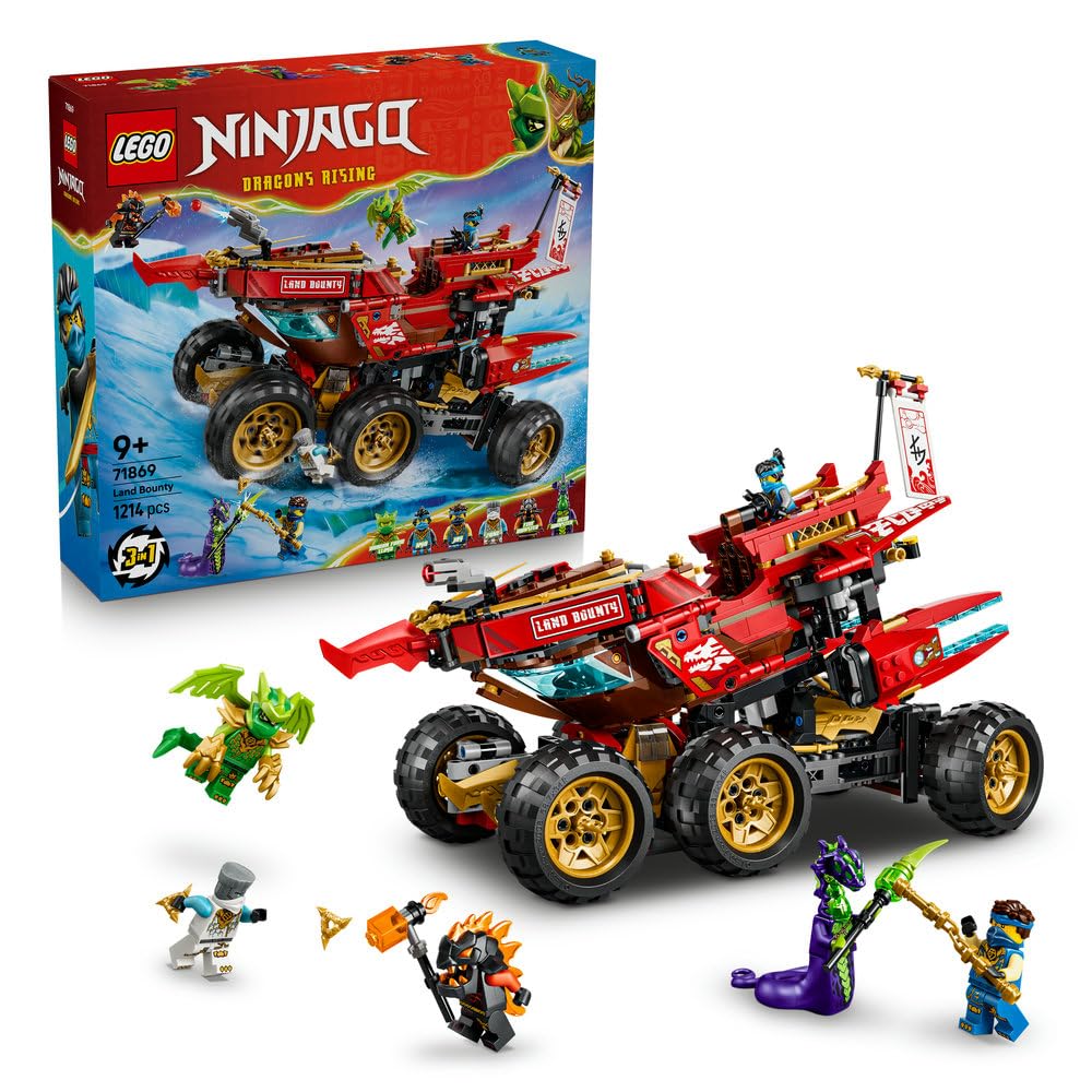 LEGO NINJAGO Perła Lądu 71869 | statek ninja, zestaw klocków, prezent dla chłopca i dziewczynki 9+, przygoda ninja, 1214 elementów