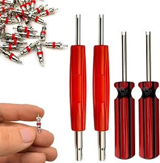104Pcs Valve Core Removal Tool Set,Premium TPMS Safe, 100Pcs Tire Valve Cores,Nickel Plated Schrader Valve Cores for Cars, SUVs, Bike and Bicycle, Trucks, Motorcycles HVAC Applications Tire Repair