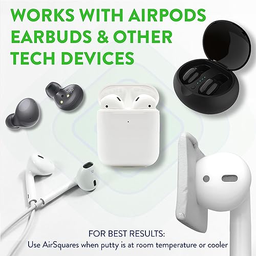 Miniatura 5 de AirSquares Masilla de Limpieza de Auriculares, El Kit Limpiador Original Compatible con Airpods, Auriculares y Dispositivos Tecnológicos  Fácilmente